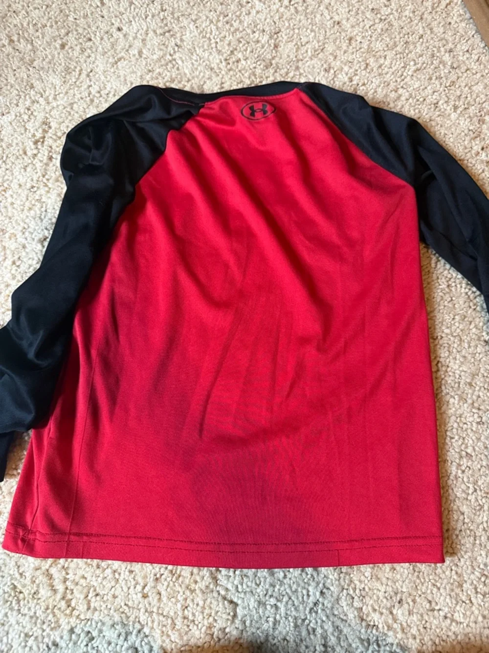 Under Armour Red and Black Long Sleeve Logo Shirt - Picture 4 of 4